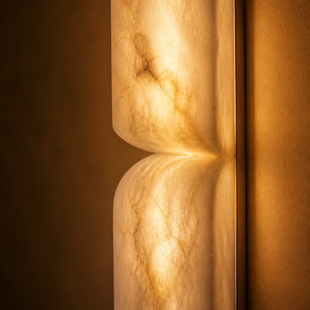 Minimalist Marble & Gold LED Wall Sconce - Image 4