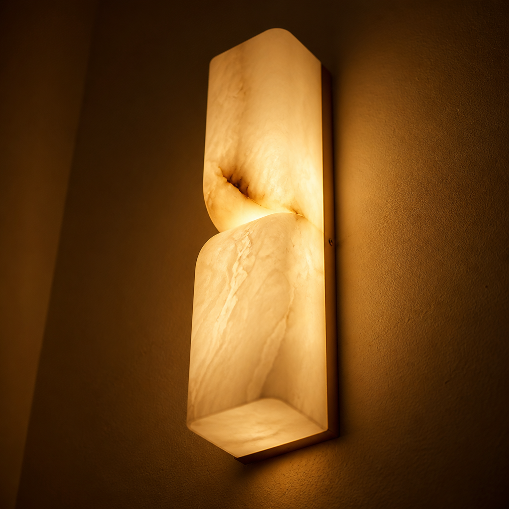Minimalist Marble & Gold LED Wall Sconce - Image 8