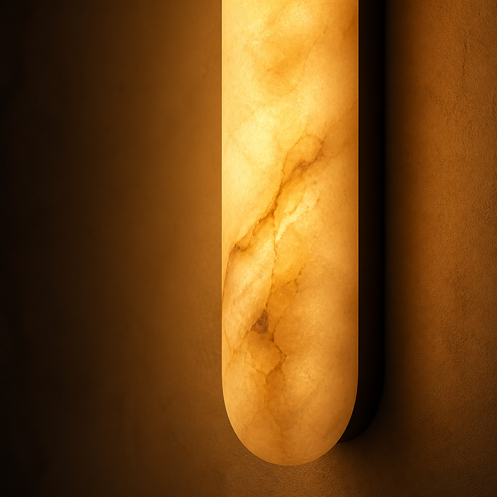 Minimalist Marble LED Long Oval Wall Sconce - Image 4