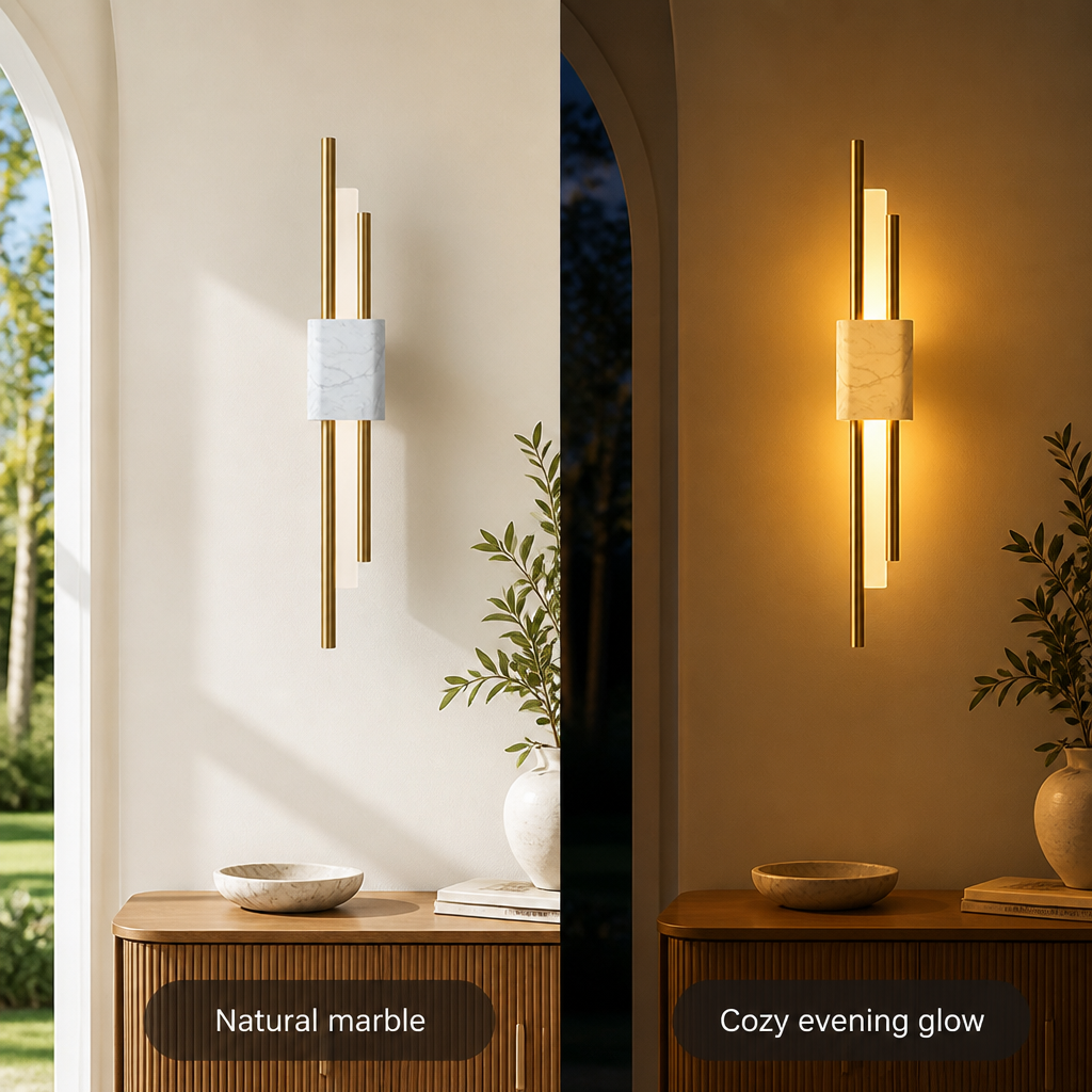 Minimalist Marble LED Wall Sconce - Image 3