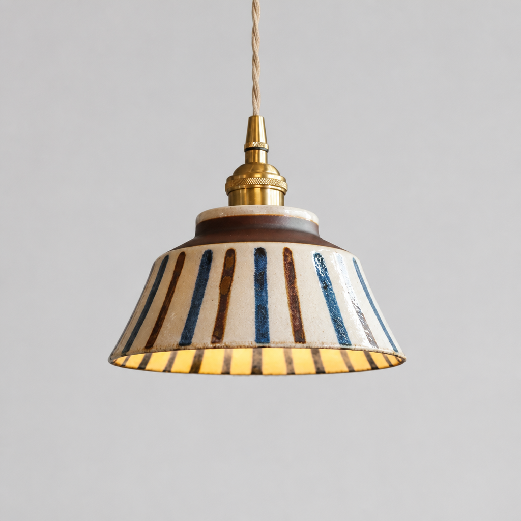 Retro Blue & White Porcelain Pendant Light - Image 9