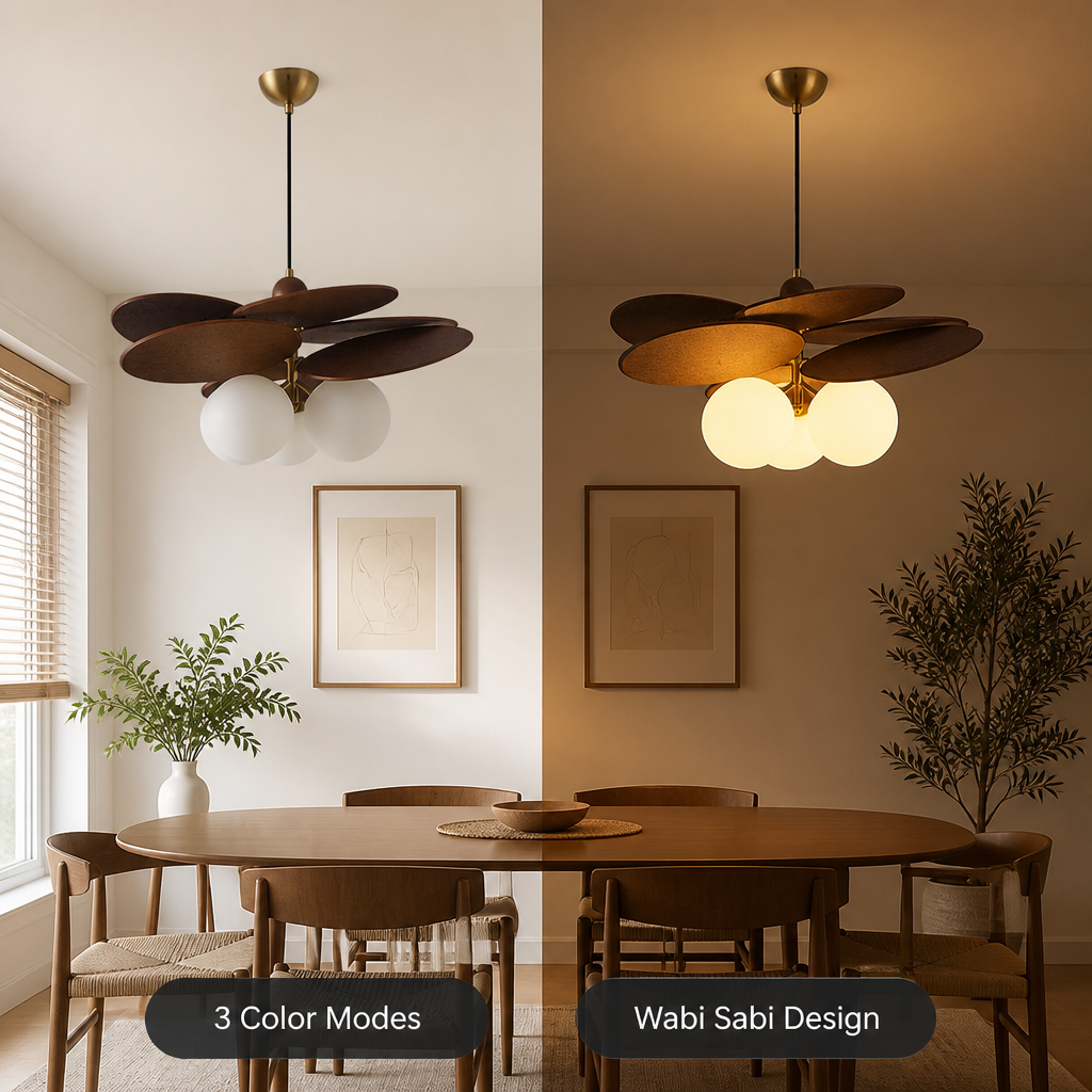 Rustic Metal & Glass 3-Head Chandelier - Image 3