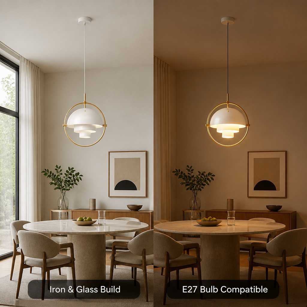 Scandinavian Iron & Glass Pendant Light - Image 3