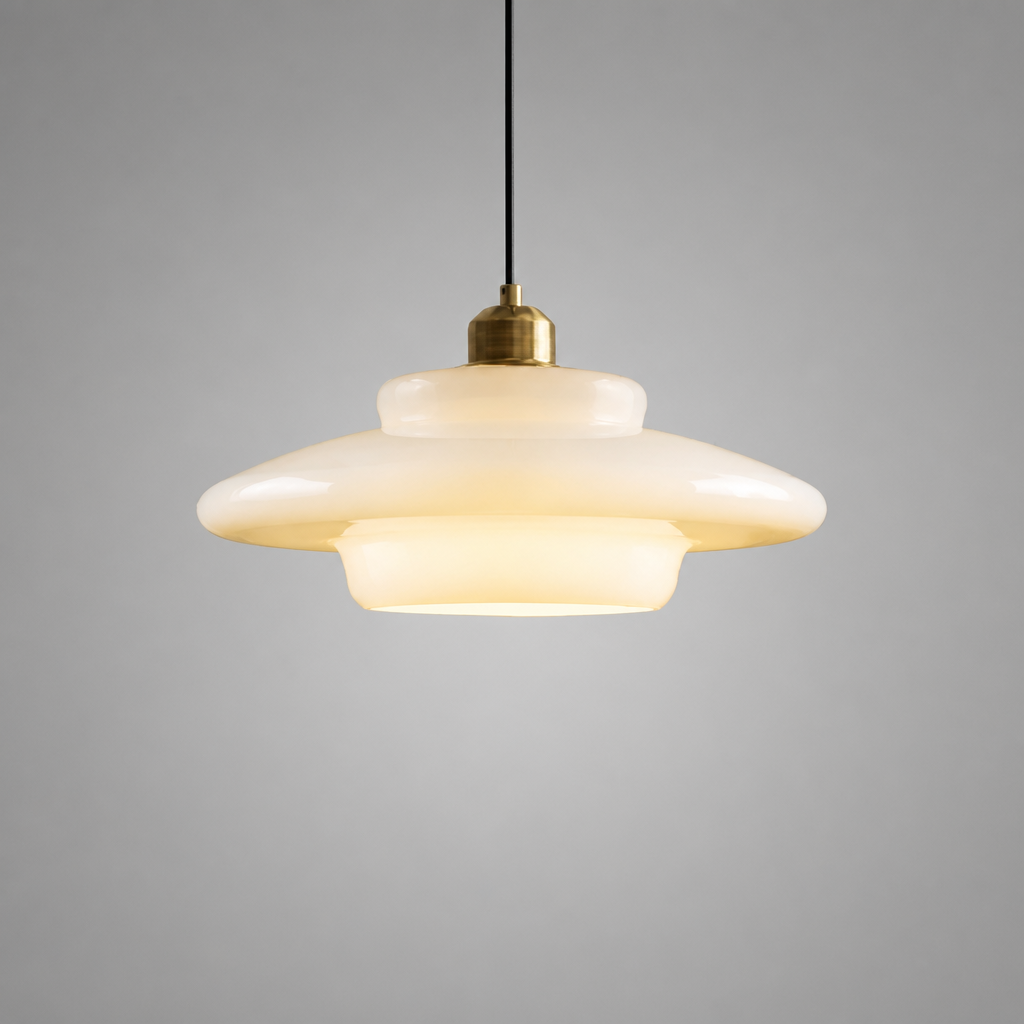 Scandinavian Milk Glass LED Pendant Light - Image 10