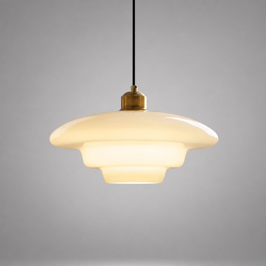 Scandinavian Milk Glass LED Pendant Light - Image 11