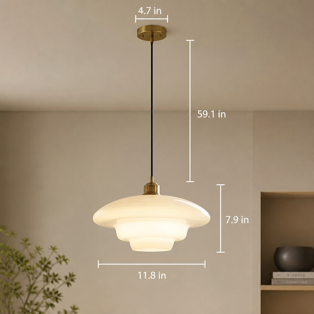 Scandinavian Milk Glass LED Pendant Light - Image 6