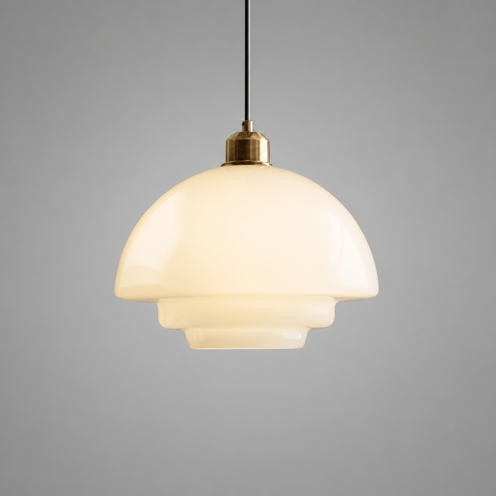Scandinavian Milk Glass LED Pendant Light - Image 9