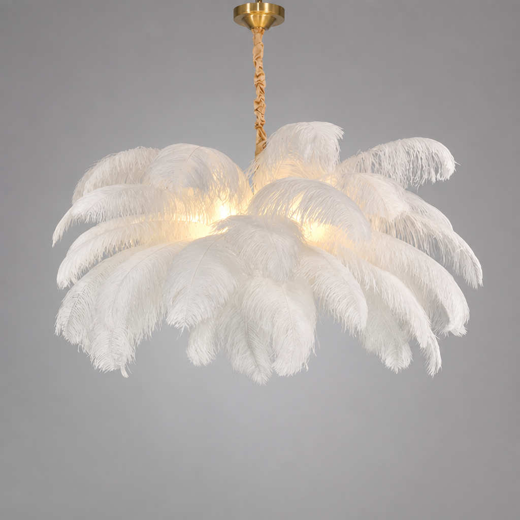 Scandinavian White Feather Pendant Light - Image 12